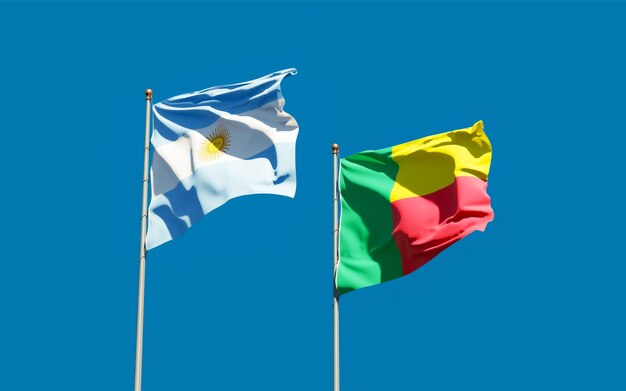 Flaggen von Argentinien und Benin.