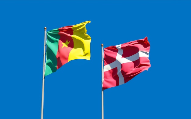 Flaggen von Dänemark und Kamerun
