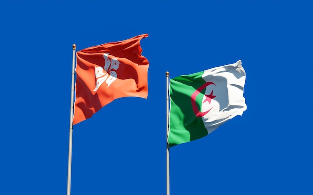 Flaggen von Hong Kong HK und Algerien