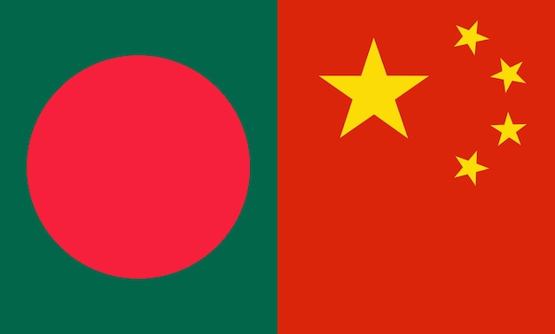 Flaggenländer von Bangladesch und China