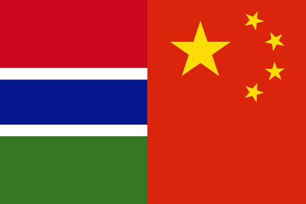 Flaggenländer von Gambia und China