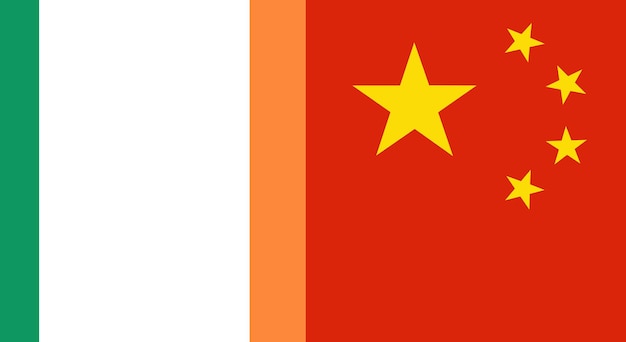 Flaggenländer von Irland und China