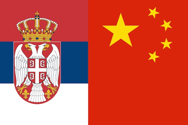 Flaggenländer von Serbien und China