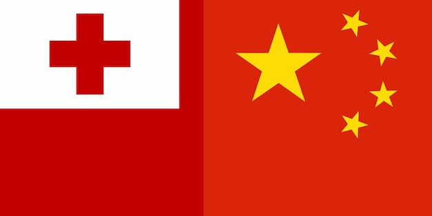 Flaggenländer von Tonga und China