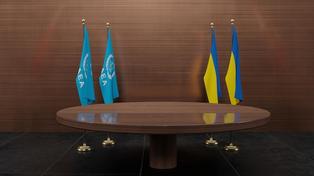 Flaggentreffen der Internationalen Atomenergie-Organisation IAEO und der Ukraine