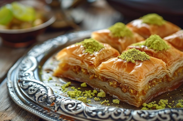 Flaky Baklava arabisches Dessert Erzeugen Sie Ai