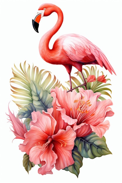 Flamingo Aquarela clipart