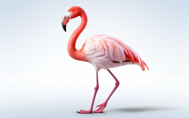 Flamingo contra fundo branco