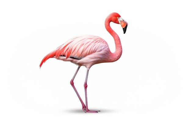 Flamingo gracioso em fundo branco