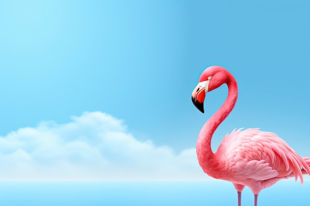 Flamingo-Hintergrund und Exemplar