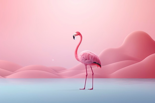 Flamingo-Hintergrund und Exemplar