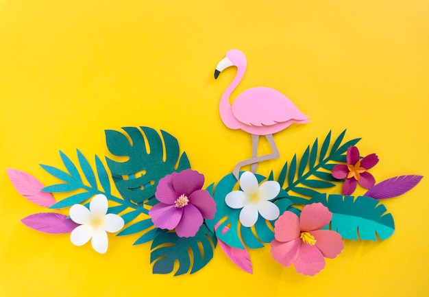 Flamingo Nature Papercraft lässt Pflanzen