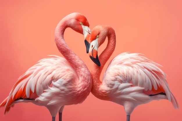 Flamingo rosa beijando Gerar Ai