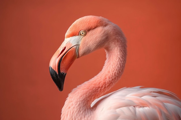 Flamingo rosa criado com IA generativa