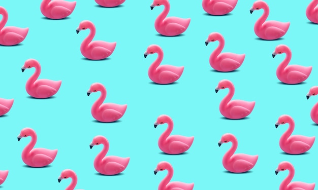 Flamingo rosa em fundo azul