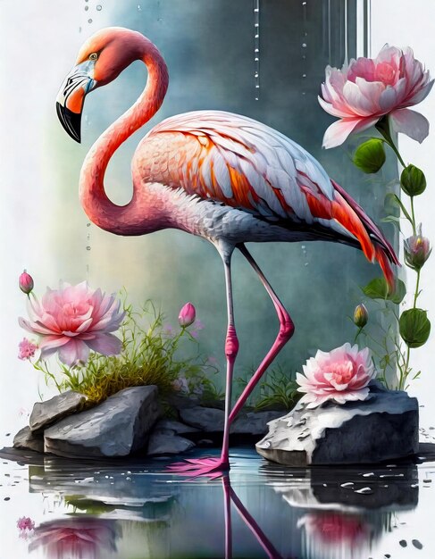 flamingo rosa fundo abstrato de flamingo flamingo rosado lindo