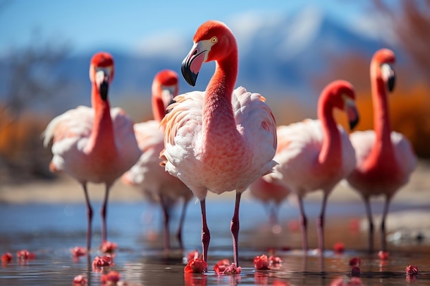 Flamingos chilenos phoenicopterus chilensis Generative AI