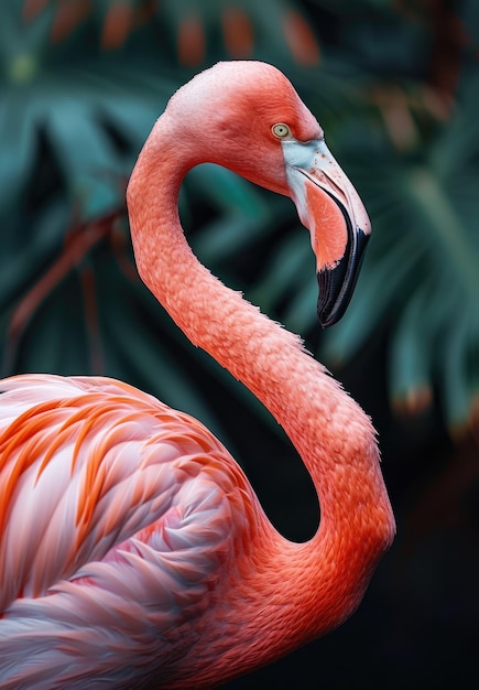 Flamingos cor-de-rosa em seu habitat natural