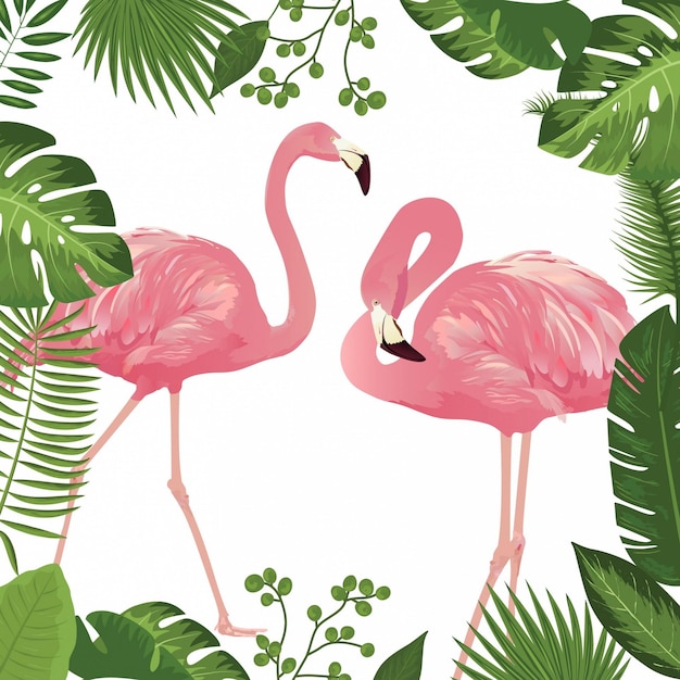 Flamingos cor-de-rosa no Paraíso