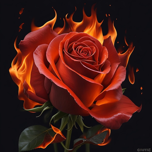 Flammende Rosenkunst