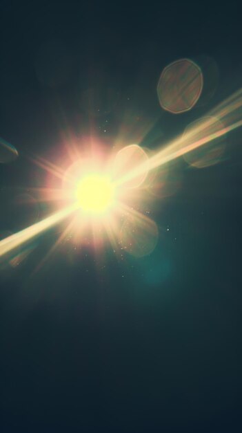 Foto flare solar intenso com efeito de lente