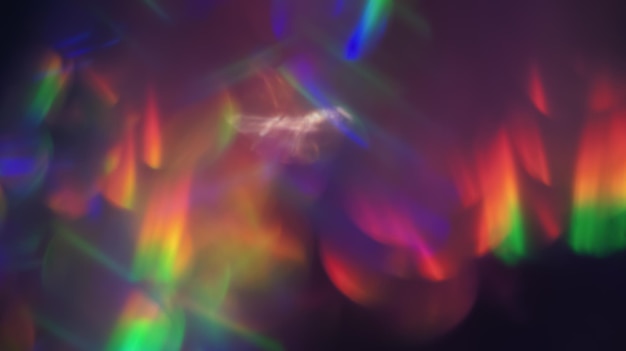 Flares de Arco-íris holográficos coloridos Vibrantes e mágicos sobreposição de fotos