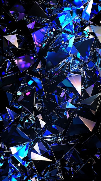 Flares de luz fraturadas com flares de prisma e textura brilhante de cor de safira Y2K Collage Light Art