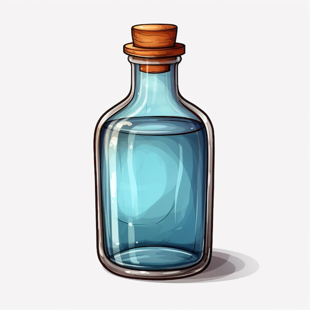 Flasche 2D-Cartoon-Illustration auf weißem Hintergrund