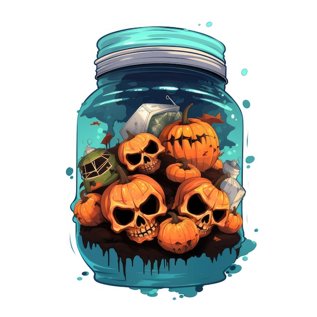 Flasche-Augen Halloween-Illustration Monster gruseliger Horror isolierter Vektor Clipart süß