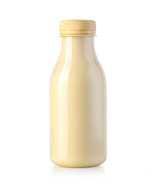Flasche Milch isoliert auf weißem Hintergrund mit Beschneidungspfad