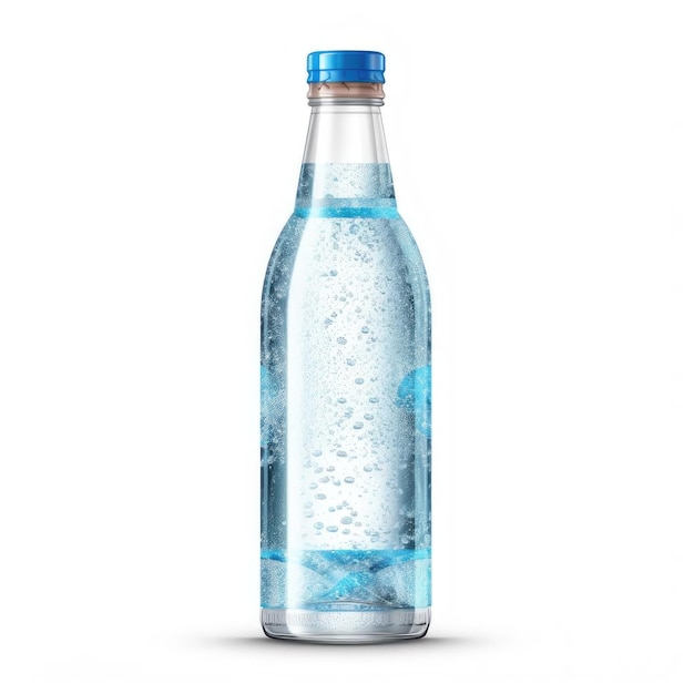 Flasche Mineralwasser isoliert auf weißem Hintergrund 3D-Illustration