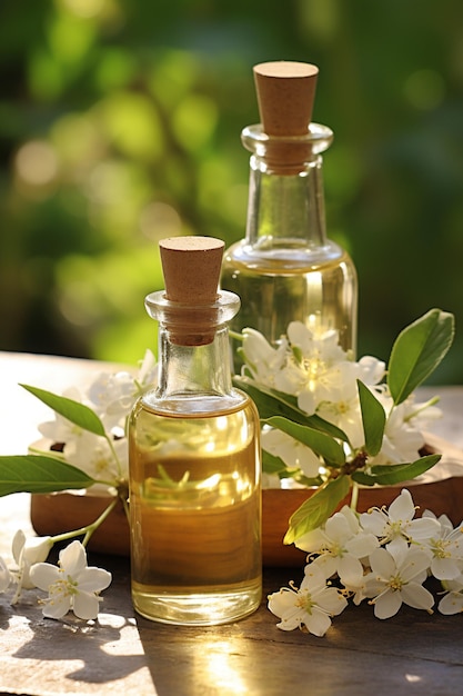 Flasche mit Jasmin-Etheröl-Extrakt