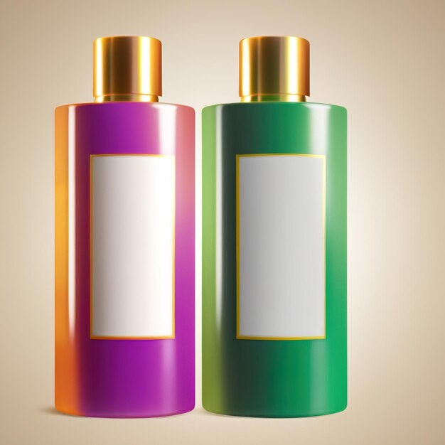 Foto flasche mit shampoo-körperwäsche oder ähnlicher flüssigkeit leerblend-generik-leere-produktverpackungsmodell