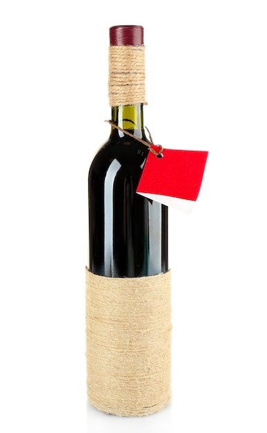 Foto flasche rotwein getrennt auf weiß