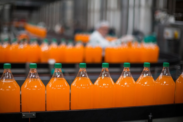 Flasche Saftverarbeitung auf Produktionslinie