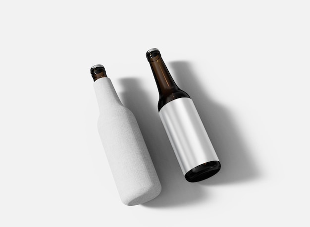 Flasche und Flasche Koozie Mockup