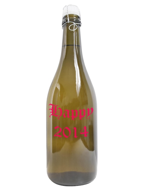 Flasche Wein Happy 2014