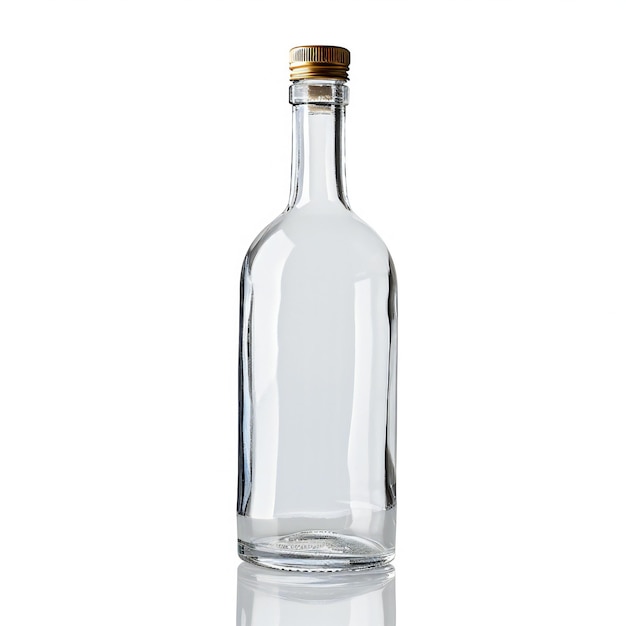 Flasche Wodka auf weißem Hintergrund