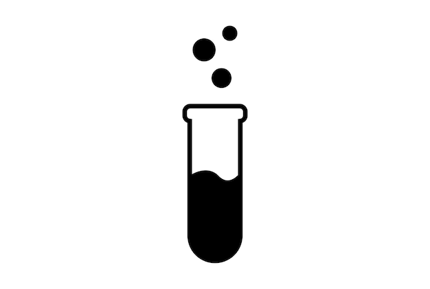 Flaschenlabor, flacher Umriss, Symbol, Wissenschaft, Symbol, Kunst, Zeichen, Kunstwerk