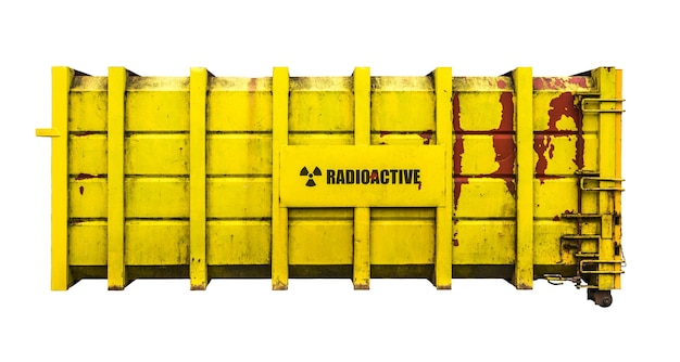 Foto flasco amarillo de contención nuclear radiactivo de una central nuclear