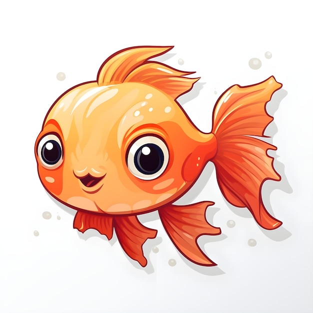 Flash-Kartenillustration eines niedlichen Cartoon-Fisches