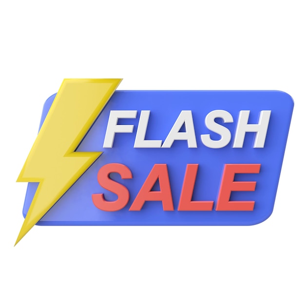 Flash sale Venda banner decoração ilustração 3D