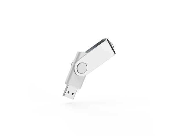 Flash USB em fundo branco