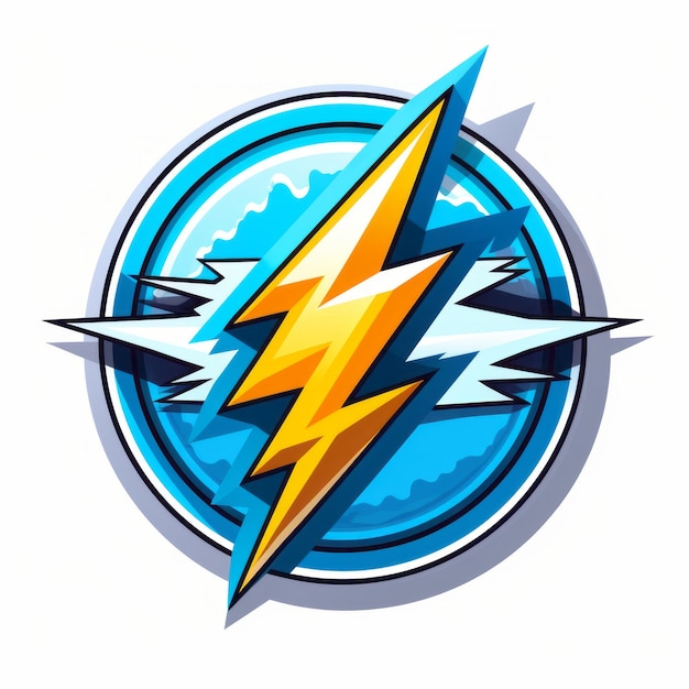 Foto flashbolt fusion un logotipo de pegatina dinámico con dos personajes futuristas de ff en fondo blanco
