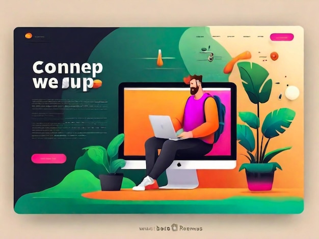 Flat Design Website Setup Illustration Webseite Dies ist großartig für Websites Landing Pages mobile Anwendungen Plakate Banner