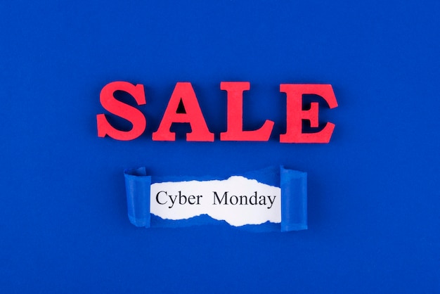 Foto flat lay cyber monday komposition