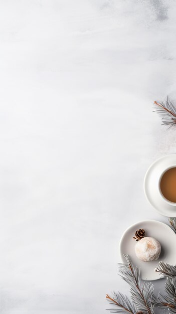 Foto flatlay de inverno vazio com no meio para exibição de produtos