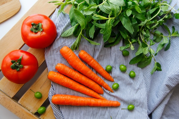 Flatlay de verduras