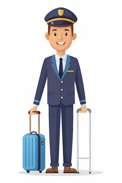 Flatt-Vektor-Zeichen-Illustration Flughafenmanager