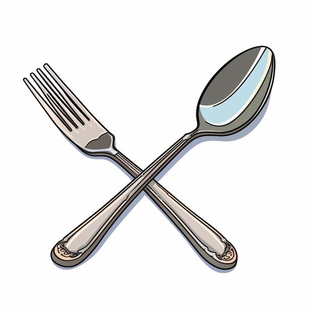 Foto flatware 2d ilustração de desenho animado em fundo branco high q